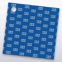 Uw ontwerp of bedrijfslogo | Blauwe tegelpatroon Bedankjes Labels