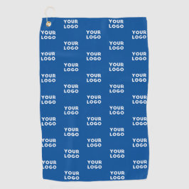 Uw ontwerp of bedrijfslogo | Blauwe tegelpatroon Golfhanddoek