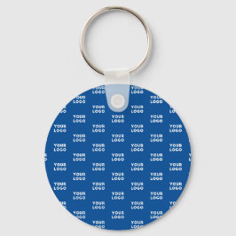 Uw ontwerp of bedrijfslogo | Blauwe tegelpatroon Sleutelhanger