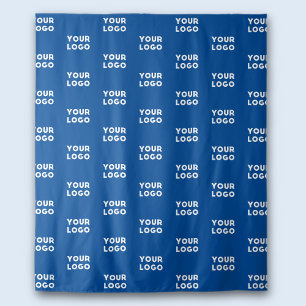 Uw ontwerp of bedrijfslogo Blauwe tegelpatroon Wandkleed