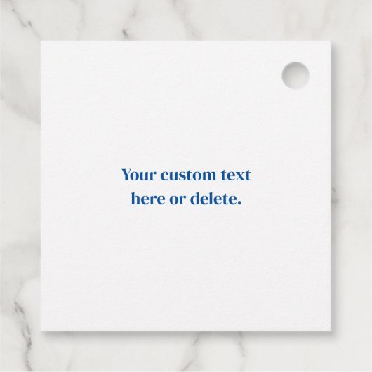 Uw ontwerp of zakelijke Logo | Blauw betegeld patr Bedankjes Labels (Achterkant)