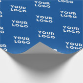 Uw ontwerp of zakelijke Logo | Blauw betegeld patr Cadeaupapier (Hoek)