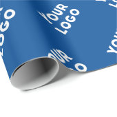 Uw ontwerp of zakelijke Logo | Blauw betegeld patr Cadeaupapier (Rol Hoek)