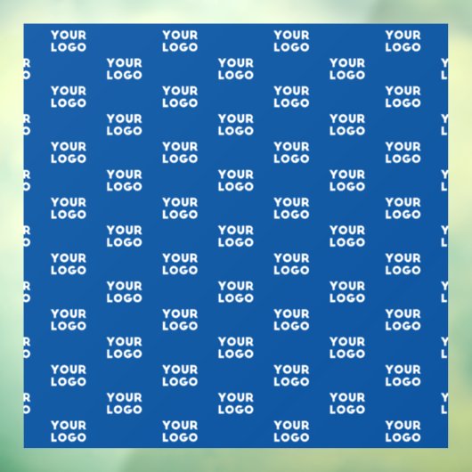 Uw ontwerp of zakelijke Logo | Blauw betegeld patr Raamsticker (Vel 3)