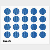 Uw ontwerp of zakelijke Logo | Blauw betegeld patr Ronde Sticker (Vel)