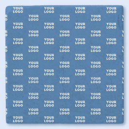 Uw ontwerp of zakelijke Logo | Blauw betegeld patr Stenen Onderzetter