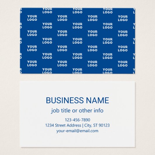 Uw ontwerp of zakelijke Logo | Blauw betegeld patr Visitekaartje (Voorkant /achterkant)