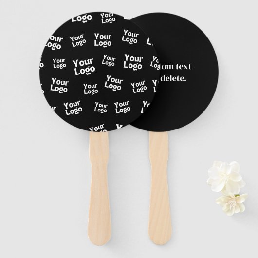 Uw ontwerp of zakelijke Logo | Willekeurige plaats Handwaaier (Voorkant en achterkant)