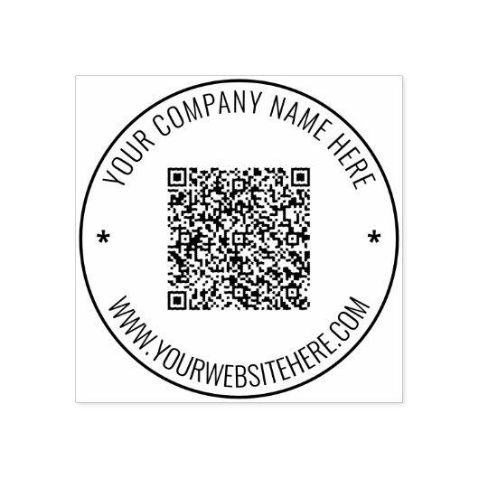 Uw ontwerp QR-code rond rubberen stempel voorbeeld (Afrduk)