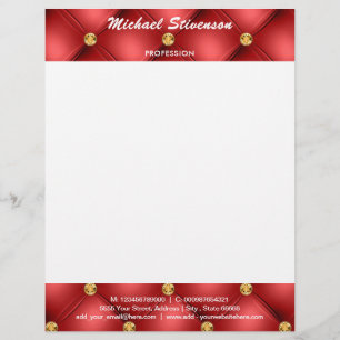 Uw ontwerp Red Gold Letterhead voorbeeld Briefhoofd