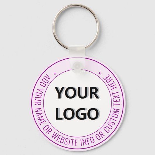 Uw ontwerpbedrijf Logo Text Sleutelhanger Sjabloon (Achterkant)