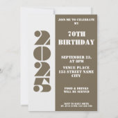 Uw oude foto geboren 1955 70ste verjaardag Uitnodi Kaart (Achterkant)