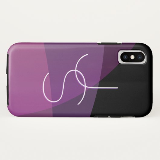 Uw overlappende Initialen | Modern Paars en roze Case-Mate iPhone Case (Achterkant (horizontaal))
