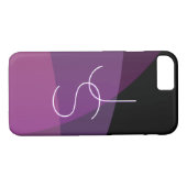 Uw overlappende Initialen | Modern Paars en roze Case-Mate iPhone Case (Achterkant (Horizontaal))