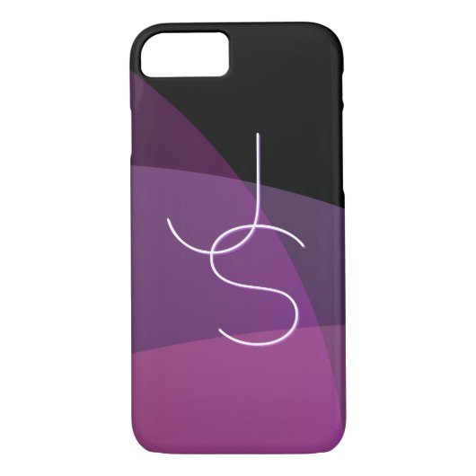 Uw overlappende Initialen | Modern Paars en roze Case-Mate iPhone Case (Achterkant)