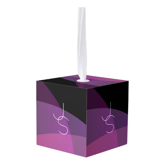 Uw overlappende Initialen | Modern Paars en roze Decoratie (Achter hoekig)