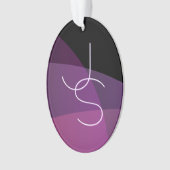 Uw overlappende Initialen | Modern Paars en roze Ornament (voorkant)