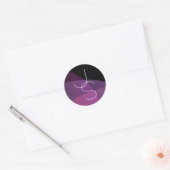 Uw overlappende Initialen | Modern Paars en roze Ronde Sticker (Envelop)