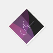 Uw overlappende Initialen | Modern Paars en roze Servet (Hoek)