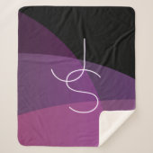 Uw overlappende Initialen | Modern Paars en roze Sherpa Deken (Voorkant)