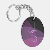 Uw overlappende Initialen | Modern Paars en roze Sleutelhanger (Voorkant Links)