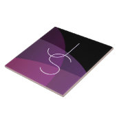 Uw overlappende Initialen | Modern Paars en roze Tegeltje (Zijkant)