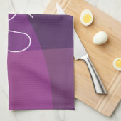 Uw overlappende Initialen | Modern Paars en roze Theedoek (Quarter Fold)