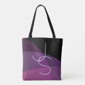 Uw overlappende Initialen | Modern Paars en roze Tote Bag (Achterkant)