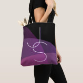 Uw overlappende Initialen | Modern Paars en roze Tote Bag (Dichtbij)