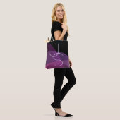 Uw overlappende Initialen | Modern Paars en roze Tote Bag (Op model)