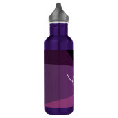 Uw overlappende Initialen | Modern Paars en roze Waterfles (Links)