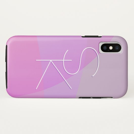 Uw overlappende Initialen | Modern roze geometrisc Case-Mate iPhone Case (Achterkant (horizontaal))