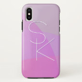 Uw overlappende Initialen | Modern roze geometrisc Case-Mate iPhone Case (Achterkant)