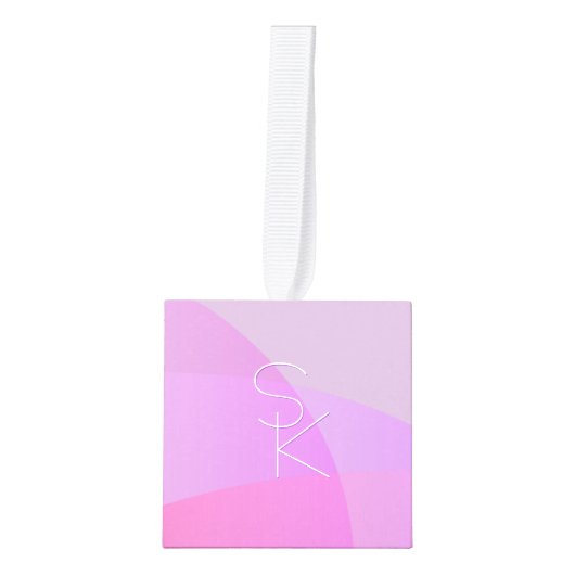 Uw overlappende Initialen | Modern roze geometrisc Decoratie (Voorkant)