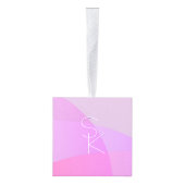 Uw overlappende Initialen | Modern roze geometrisc Decoratie (Rechts)