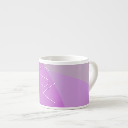 Uw overlappende Initialen | Modern roze geometrisc Espresso Kop (Voorkant rechts)