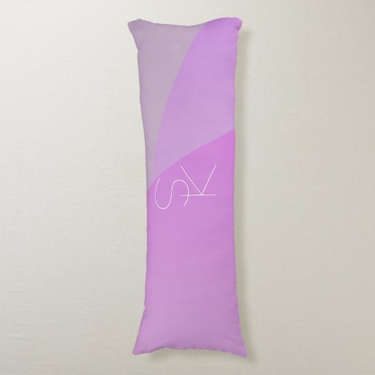 Uw overlappende Initialen | Modern roze geometrisc Lichaamskussen (Voorkant Verticaal)