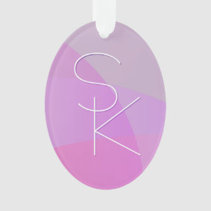 Uw overlappende Initialen   Modern roze geometrisc Ornament