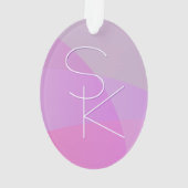 Uw overlappende Initialen | Modern roze geometrisc Ornament (achterkant)