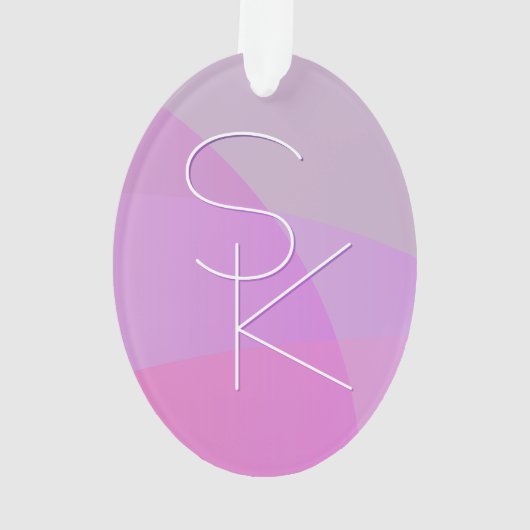 Uw overlappende Initialen | Modern roze geometrisc Ornament (achterkant)