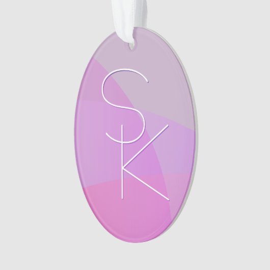 Uw overlappende Initialen | Modern roze geometrisc Ornament (voorkant)