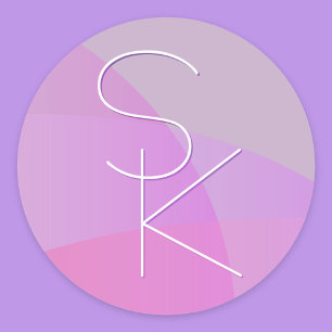 Uw overlappende Initialen   Modern roze geometrisc Ronde Sticker