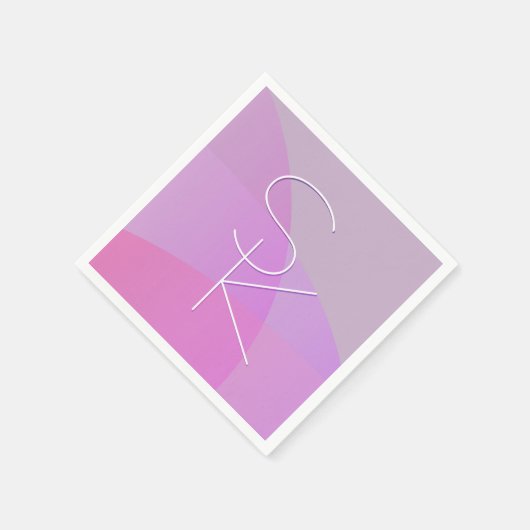 Uw overlappende initialen | Modern roze geometrisc Servet (Hoek)