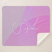 Uw overlappende initialen | Modern roze geometrisc Sherpa Deken (Voorkant (horizontaal))