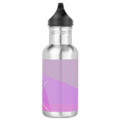 Uw overlappende Initialen | Modern roze geometrisc Waterfles (Rechts)