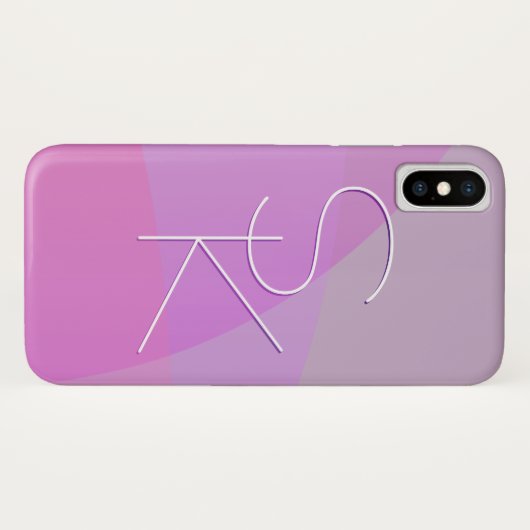 Uw overlappende initialen | Moderne roze geometris Case-Mate iPhone Case (Achterkant (horizontaal))