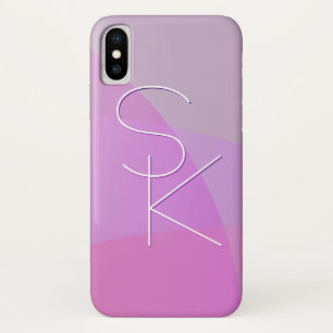 Uw overlappende initialen   Moderne roze geometris Case-Mate iPhone Case