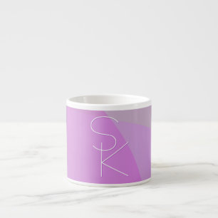 Uw overlappende initialen Moderne roze geometris Espresso Kop