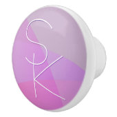 Uw overlappende initialen | Moderne roze geometris Keramische Knop (Rechts)