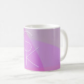 Uw overlappende initialen | Moderne roze geometris Koffiemok (Voorkant rechts)